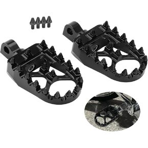 MX Offroad Wide Foot Pegs Footrest Pedals for Harley Dyna Street Bob Sportster 883 Touring Street Glide Softail Fatboy Chopper Bobber (Gold Black)