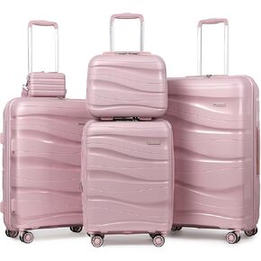 Melalenia Luggage Carry On Suitcase Sets, Expandable PP Hard Shell Suitcase with Spinner Wheels,Travel Luggage with TSA Locks 22x14x9 Airline Approved
