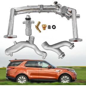 LR122710 Metal Coolant Water Pipe System Kit Compatible with Jaguar XE XF XJ F-Type 3.0 Replace# LR109401 AJ814053