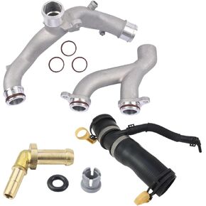 Cooling water pipe aluminum pipe combination 4-piece set for Land Rover Range Rover Discovery L663 L405 L560 L494 L462 L319 110 5.0T V8 3.0 5.0 SC 380PS P340 P380 Peat# LR092992 LR090630 LR049990
