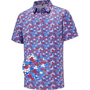 Mens Golf Polo Shirts Short Sleeve Moisture Wicking Dry Fit Performance Casual Funny Golf Polo Shirts for Men
