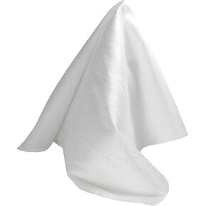 Deluxe White Glow Silk Dupioni Pocket Square 100 ٪ Silk - بحجم كامل 17 "x17"