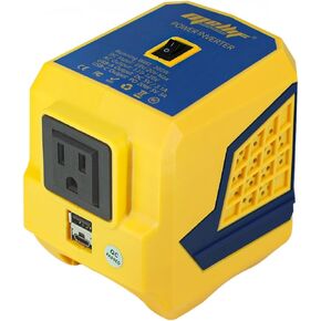 محول طاقة 200W مقلوب متوافق مع بطارية DeWalt 20V ، محول الجهد من 20 فولت إلى 110 فولت ، مولد في الهواء الطلق المحول التلقائي مع منفذ USB و 1 من النوع C (البطارية غير متضمنة)