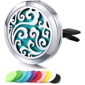 Car Aromatherapy Essential Oil Diffuser Stainless Steel Locket with Vent Clip