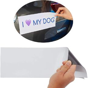 Bright Creations Blank Non-Adhesive Magnetic Car Signs, 12-Pack of 12x4 Inch White Magnet Sheets for Cars, Trucks and Trailers - Magnetic Sheets Non Adhesive - Blank Bumper Sticker Magnet