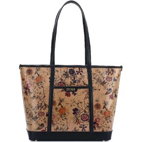 Doshi - The Standard Large Tote - حقيبة حقيبة نباتية نباتية نباتي من أجل النساء - حمل نباتي فريد من نوعه مع إغلاق السوستة وأقدام واقية