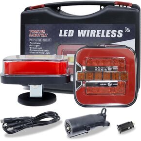 Wireless Trailer Light & Wireless Towing Light Kit - Magnetic, Rechargeable, Waterproof IP67 for Trucks, RVs, Boats