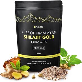 Shilajit Gummies with Ashwagandha & Turmeric - The Ultimate Organic, Vegan-Friendly Health Boost! Zero Sugar, Immunity Support for Men & Women - 120 Count! (Bag Pack)