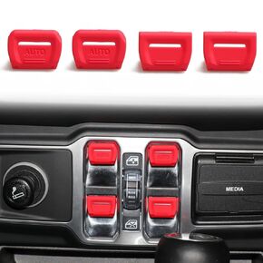 for Jeep Wrangler JL Accessories, Black Window Switch Button Cover for Jeep Wrangler JL 4XE Gladiator JT 2018-2025, 4 PCS