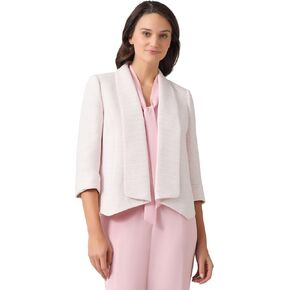 Kasper Women's Boucle Knit Stripe Drape NK Cardigan JKT