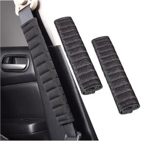 2PCS Car Seat Belt Covers, Soft Vehicle Shoulder Neck Protector Hareness Pads, Comfortable Safety Automotive Seatbelt Protective Cushion, Universal for SUV, Truck, RV and More（Black）