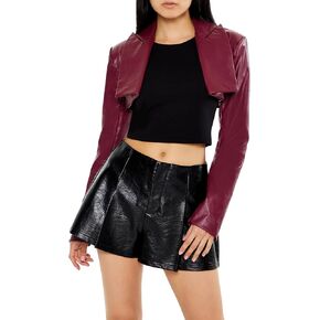 Forever 21 من جلد فو ، سترة مقطوعة