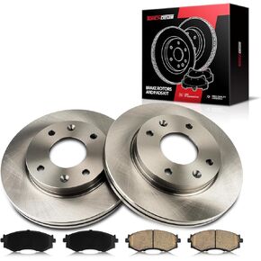 Torchbeam Front Brakes and Rotors Kit Brake Pads Brake Rotors and Pads Compatible with Kia 2001-2002 Optima 2.4L, Kia 2002 Optima 2.7L, Kia 2001 Optima 2.5L,Brake Rotors + Ceramic Pads Kit