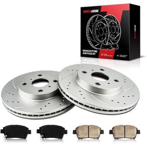 Torchbeam Front Brakes and Rotors Kit Brake Pads Brake Rotors and Pads Compatible with Scion 2004-2006 xB, Scion 2004-2006 xA,Brake Rotors + Ceramic Pads Kit