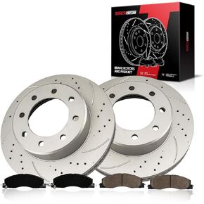 Torchbeam Front Brakes and Rotors Kit Brake Pads Brake Rotors and Pads for Ram 2011-2018 2500, Ram 2011-2018 3500, Dodge 2009-2010 Ram 2500, Dodge 2009-2010 Ram 3500,Brake Rotors + Ceramic Pads Kit