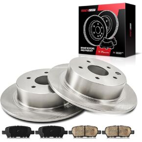 Torchbeam Rear Brakes and Rotors Kit Brake Pads Brake Rotors and Pads for Nissan 2002-2008 2010-2023 Altima, Nissan 2013-2019 Sentra 1.8L, Nissan 2004-2008 Maxima,Brake Rotors + Ceramic Pads Kit