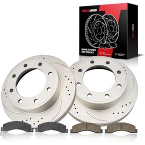 فرامل Torchbeam الأمامية والدوارات مجموعة منصات الفرامل دوارات الفرامل ومنصات لفورد 1999-2003 F-250 Super Duty 7.3t ، Ford 1999-2003 F-350 Super Duty 7.3t ، دوارات الفرامل + منصات السيراميك