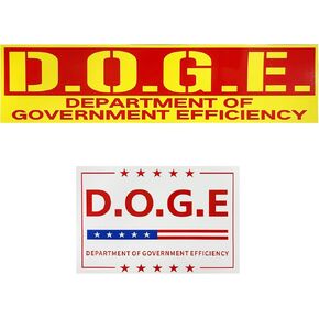 2 Pack Doge D.O.G.E. قسم الكفاءة الحكومية ممغنطة للسيارة ، مضحكة هدية الديكور معطف الأسلحة ملصقات المغناطيس المصد التلقائي تتلاشى