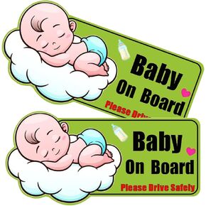 Baby on Board Magnet for Car – Reflective Waterproof Magnetic Sticker Safety Sign, 10.6"x5.2" Large Size, Strong Car Magnet for Car, Baby Car Accessories, Reusable & Paint-Safe