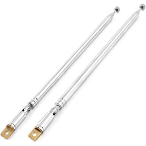 uxcell 2Pcs Vehicle Car 77cm Length 7 Sections Rotating Rod Telescopic Antenna Aerial