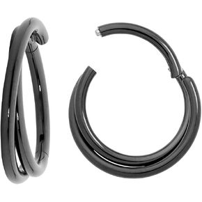 365 Sleepers Titanium Implant Grade 16G Double Twist Septum Jewelry Hinged Segment Ring Body Piercing Hoop Lip Rings Helix Cartilage Rook Sleeper Earrings 8mm – 10mm