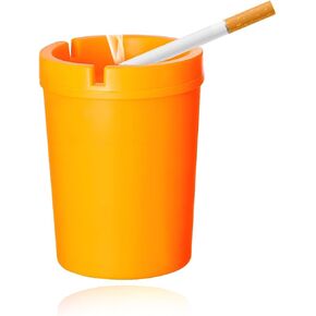 Car Ashtray, Smokeless Self-Extinguishing Auto Ashtray, Portable Smellproof Vehicle Cigarette Trash Can Fits Most Cup Holder for Home Office (Black)