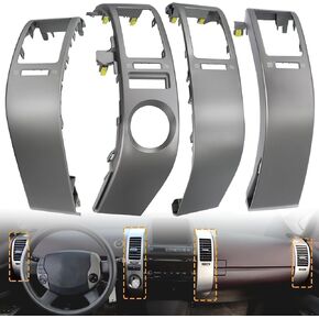 4Pcs A/C Dash Air Vent Trim Plate Panel, Air Vent Outlet Frame Cover, Fit for Toyota Prius 1.5L 2004 2005 2006 2007 2008 2009 Replace 55670-47060 55680-47020 55475-47020 55474-47020