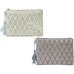 LONGING TO BUY Indian Jewelry Silk Purse Pouch Gift Bags Size 7 x 5 Inch (Pack of 3 (Yellow, Sky Blue & Purple))