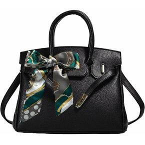 Women's Large Capacity Handbags Simple Shoulder Bags and Crossbody Bag PU Underarm Purses (Black)