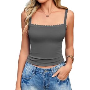 قمم Avidlove Camisole Tops للنساء الدانتيل دانتيل أعلى y2k مربع الرقبة السفلية الخروج من قمم الصيف 2025 العصرية