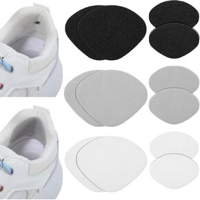 12 Pcs Shoe Patches for Holes 3 Color Shoe Heel Repair Self-Adhesive Heel Hole Patch Fabric Patches Mesh Repair Kit Suitable Sneaker Leather Shoes High Heels Black White Gray 3.54 × 2.76 Inches