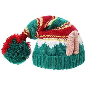 Christmas Knitted Santa Hat Elf Hats with Ears Kids Adult Winter Xmas Christmas Beanie Hat Soft Warm Women Men's Hats Elf Costume Accessories