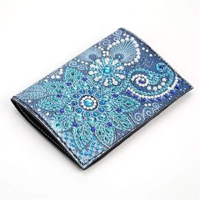 Diamond Painting Passport Holder Cover, DIY Crystal Rhinestone Painting Travel Passport Protective for Boarding Pass, ID Card, Driver's License