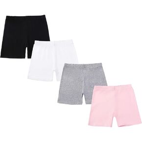 CHUNG Girls Biker Shorts Cotton Toddlers Cartwheel Dance Yoga Play Under Dress Skirt School Uniform Basic 4 Pack