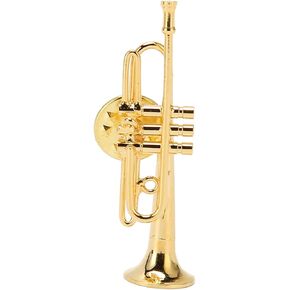 ZJchao Retro Trumpet Lapel Brooch Pin with Storage Box, Vintage Gold Miniature Trumpet Shaped Lapel Brooch Pin Brass Exquisite Mini Musical Instrument Brooch