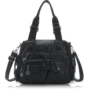 Angel Kiss Large Purses for Women Multi Pocket Hobo Handbag Ladies Tote Satchel Bag Soft Leather Shoulder Bag
