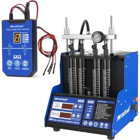 MR CARTOOL V309 Fuel Injector Cleaner Tester Machine Diesel & Gasoline, Fuel Injection System Ultrasonic Test Clean Tool Kit for Car Motorcycle 4-Cylinder.