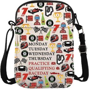 ZJXHPO Racing Days Of The Week Car Crossbody Bag Motorsport Messenger Bag Qualifying Day Gift Race Lover Gift