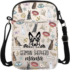 ZJXHPO German Shepherd Dog Cross Body Bag Shepherd Mama Messenger Bag German Shepherd Dog Lover Owner Gift