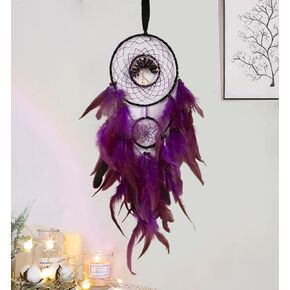 Purple Dream Catcher for Girls Boys Kids,Dream Catchers for Bedroom Adult Tree of Life Crystal Feather Dream Catcher Wall Decor,Teen Girls Room Decor,Native American Decor Dream Catcher Dreamcatcher