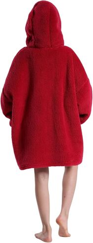 Kids Oversized Wearable Blanket Hoodie with Apple-Shaped Pocket Pluffy Warm Homewear Sweatshirt Gift for Boys Girls in Saudi Arabia
