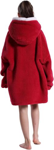 Kids Oversized Wearable Blanket Hoodie with Apple-Shaped Pocket Pluffy Warm Homewear Sweatshirt Gift for Boys Girls in Saudi Arabia