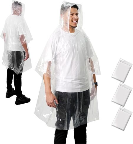 ANYOO Disposable Rain Poncho for Adults Waterproof Emergency Rain Gear Ultra-Lightweight & Compact for Outdoor Events in Saudi Arabia