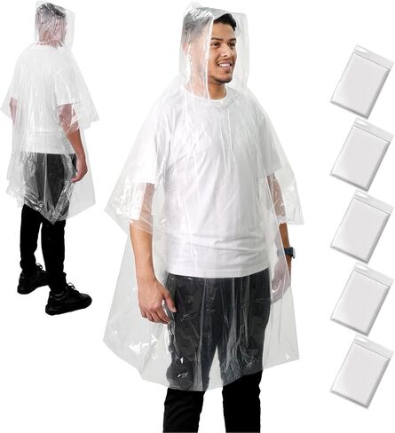 ANYOO Disposable Rain Poncho for Adults Waterproof Emergency Rain Gear Ultra-Lightweight & Compact for Outdoor Events in Saudi Arabia