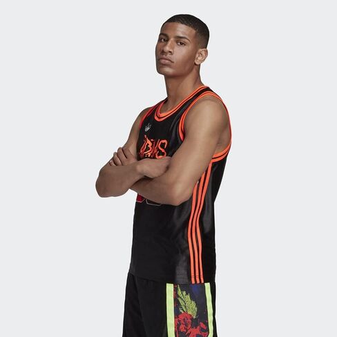 Adidas Men's Festivo Tank Top, Black/Solar Red in Saudi Arabia