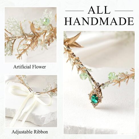 MOSTORY Fairy Flower Crown for Women - Woodland Elf Crown for Renaissance Faire Accessories Cosplay Photo Shoot Fairy Outfit in Saudi Arabia