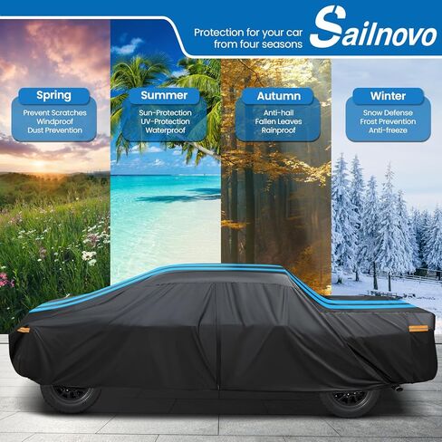 Car Cover Custom Fit for Tesla Model 3 2019-2024 Waterproof All Weather Rain Snowproof UV Protection Windproof with Charging Port, Ventilated Mesh, Zipper Door, Reflective Strip, Storage Bag in Kuwait