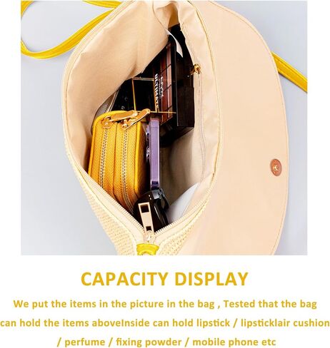 Clutch Purses for Women, Bohemian Handmade Straw Bag, Flip-up leather Crossbody Bags, Woven Envelope Package in Saudi Arabia