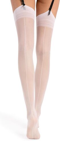 Sensual Marlena Backseam Thigh High Sheer Stockings 20 Den in Kuwait