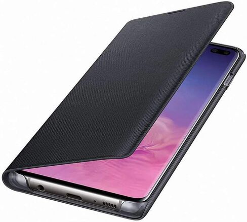 Samsung Original Galaxy S10+ Protective LED View Wallet Cover Case - Black in Saudi Arabia